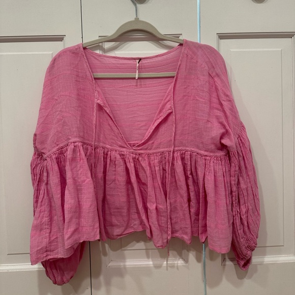 Free People Beaumont Mews Pink Top, Size S - Picture 2 of 5